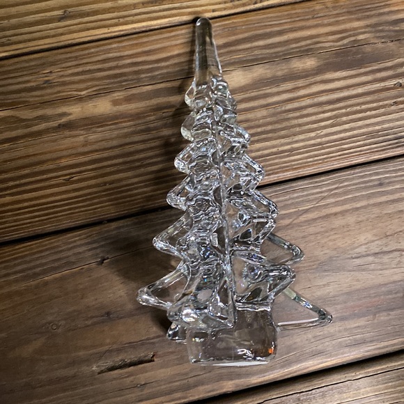 Pottery Barn Solid Thick Glass Tiered Sparkling Crystal Christmas Tree - Picture 9 of 16